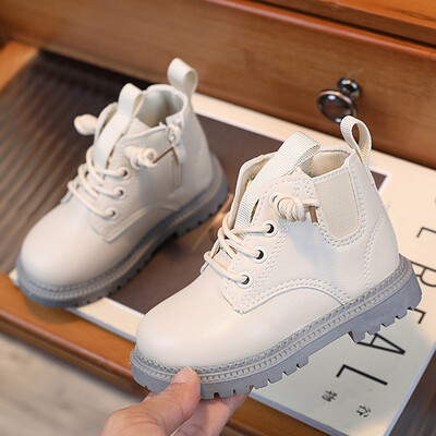 Oulylan Talvised Lapsed Poistele Tüdrukutele Saapad Briti Stiilis Tõmblukk Soojus Libisemiskindlad Lühikesed Saapad Libisemisvastased Laste Nahkjalatsid