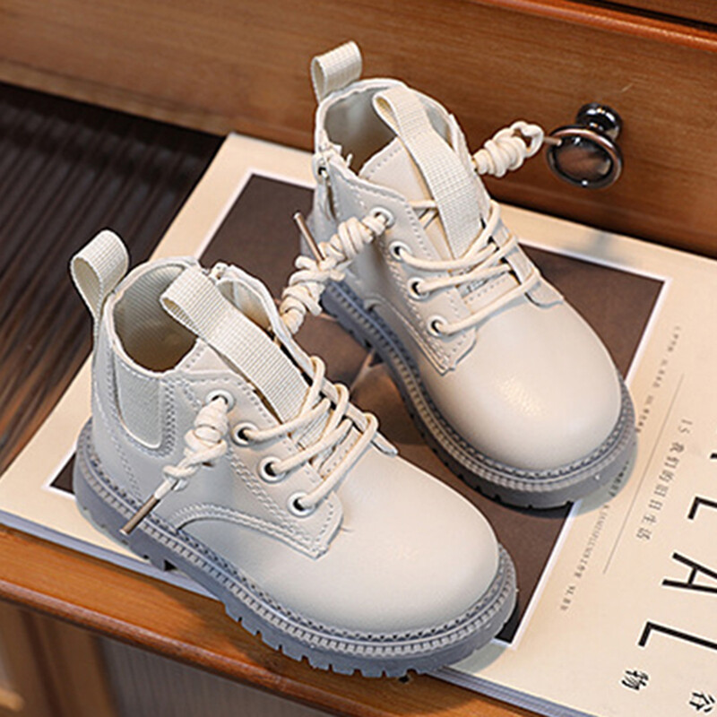 Oulylan Talvised Lapsed Poistele Tüdrukutele Saapad Briti Stiilis Tõmblukk Soojus Libisemiskindlad Lühikesed Saapad Libisemisvastased Laste Nahkjalatsid