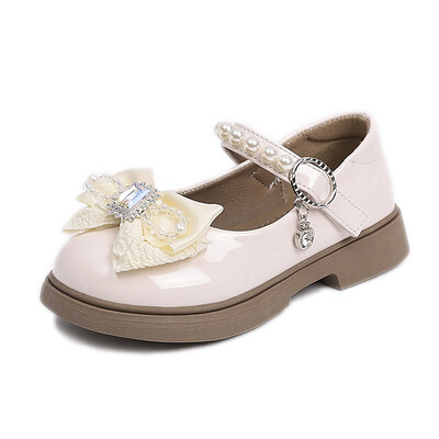 Laste nahast kingad tüdrukutele Läikivad Lihtsad Koolijalatsid Mitmekülgsed Lastejalatsid Paksu Tallaga Mood Must Karu Mary Jane Kingad