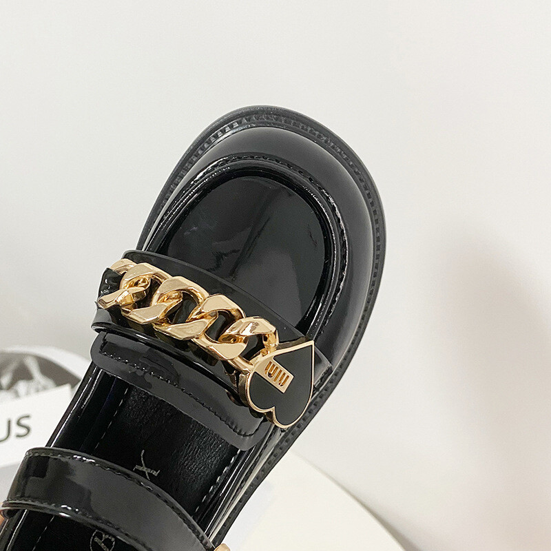 Tüdrukute nahast kingad 2024 Moodsad lastejalatsid, mustad printsessikingad Pehme tallaga lastejalats tüdrukutele suurele tüdrukule Туфли