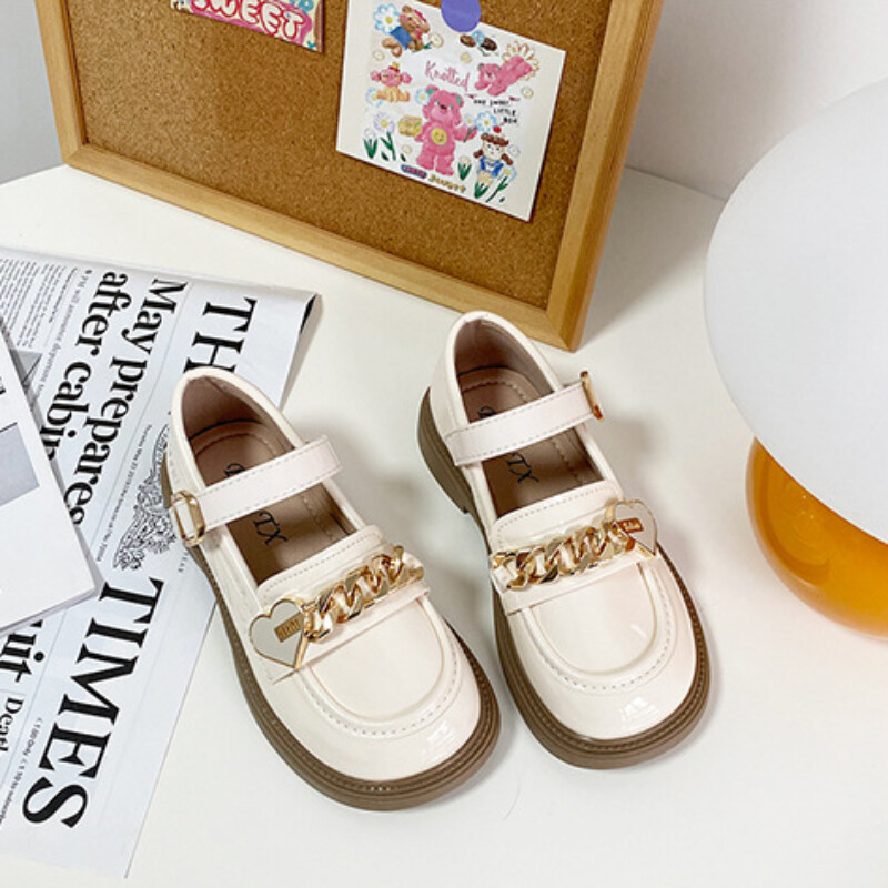 Tüdrukute nahast kingad 2024 Moodsad lastejalatsid, mustad printsessikingad Pehme tallaga lastejalats tüdrukutele suurele tüdrukule Туфли