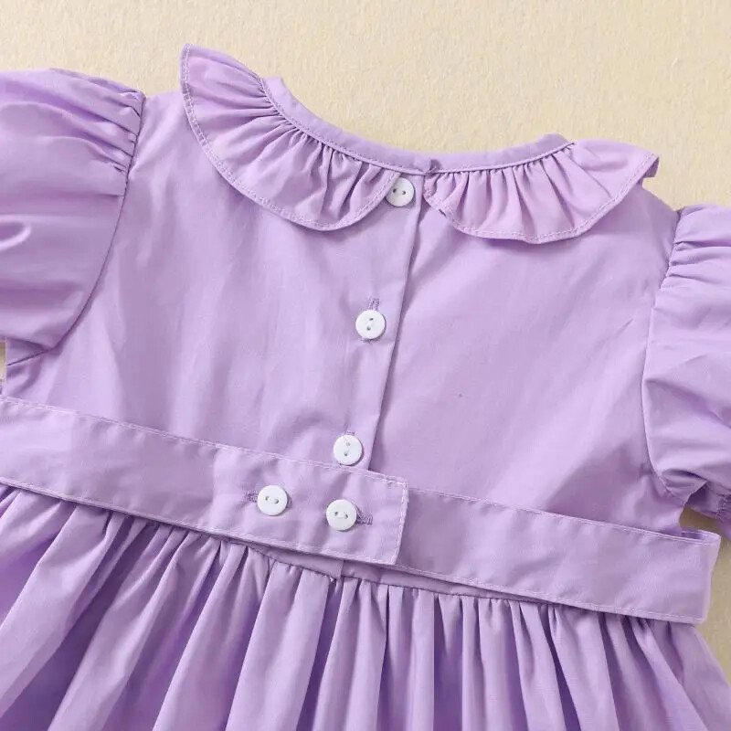 2024. gada balonu kūka, rokām darināts mazuļu meiteņu apģērbs, smēķēšanas kleitas, rozā violets, kokvilnas vasaras tērps, dzimšanas dienas ballītes apģērbs 1–6 g.