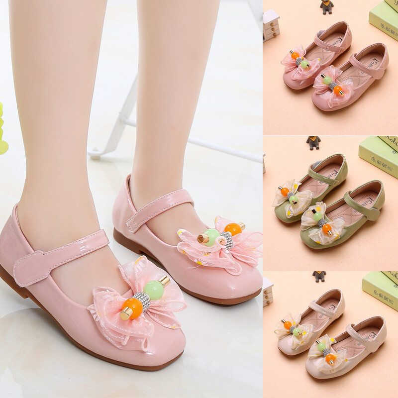 2020. aasta uued printsessi suurte laste nahast kingad moe lilledega vibusõlmega lastele mõeldud väikeste tüdrukute kingad 3 4 5 6 7 8 9 10 11 12 aastat