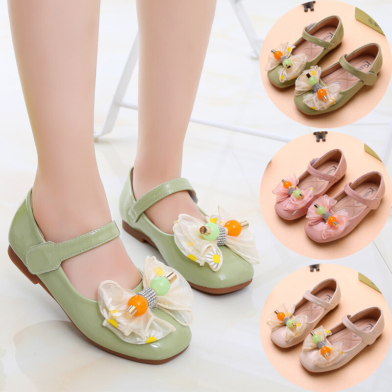 2020. aasta uued printsessi suurte laste nahast kingad moe lilledega vibusõlmega lastele mõeldud väikeste tüdrukute kingad 3 4 5 6 7 8 9 10 11 12 aastat