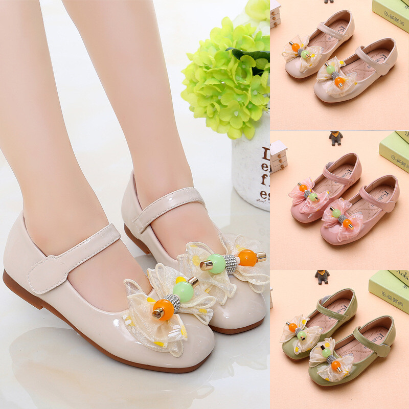 2020. aasta uued printsessi suurte laste nahast kingad moe lilledega vibusõlmega lastele mõeldud väikeste tüdrukute kingad 3 4 5 6 7 8 9 10 11 12 aastat