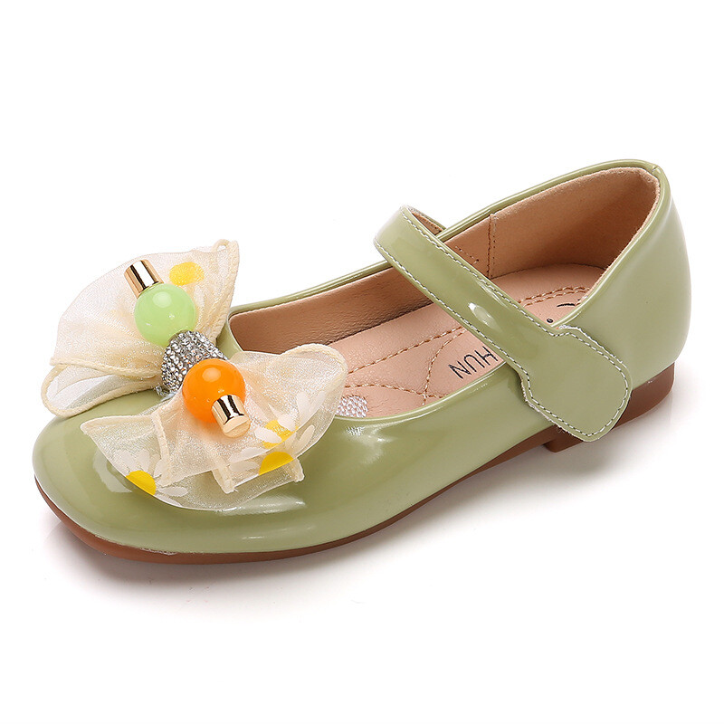 2020. aasta uued printsessi suurte laste nahast kingad moe lilledega vibusõlmega lastele mõeldud väikeste tüdrukute kingad 3 4 5 6 7 8 9 10 11 12 aastat