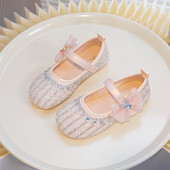 Libisemisvastased kivist vibu tüdrukute nahast kingad kevad-sügis PU printsessi ümmarguse varbaga nahast kingad Sandalias De Mujer