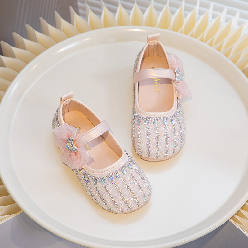 Libisemisvastased kivist vibu tüdrukute nahast kingad kevad-sügis PU printsessi ümmarguse varbaga nahast kingad Sandalias De Mujer