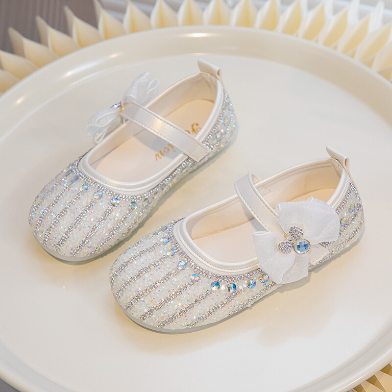 Libisemisvastased kivist vibu tüdrukute nahast kingad kevad-sügis PU printsessi ümmarguse varbaga nahast kingad Sandalias De Mujer