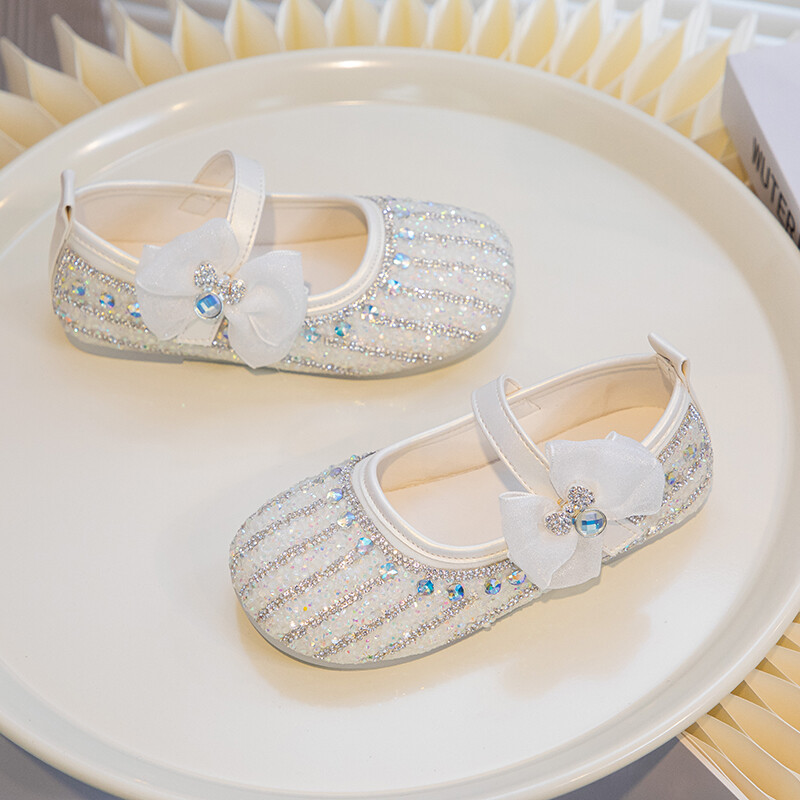 Libisemisvastased kivist vibu tüdrukute nahast kingad kevad-sügis PU printsessi ümmarguse varbaga nahast kingad Sandalias De Mujer