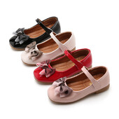 Άνοιξη φθινόπωρο Νέο μωρό κορίτσι Princess Παπούτσια Παιδικά δερμάτινα παπούτσια μωρό Girl Dance Party Παπούτσια bowknot Μαύρο Κόκκινο Ροζ Μπεζ 3-15T