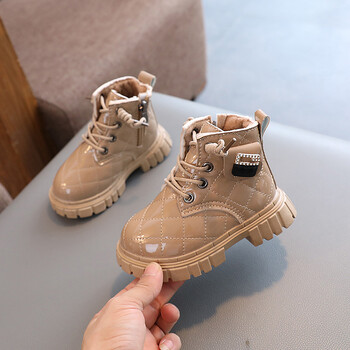 Παιδικά μποτάκια άνοιξη και φθινόπωρο Baby Soft Sole Boots 2023 Boys British Style Handsome Leather Boots