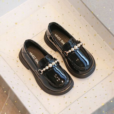 Unishuni tüdrukute lakknahast kingad, lastekleidid, lamedad, pärlmutter mokassiinid, printsess, kevad-sügis koolikingad