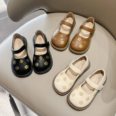 Tüdrukute nahast kingad Tikandid Lilled Printsess Armasad Lapsed Rahvuslikus stiilis Korterid Laste Lame Pehme Kleit Kinga Pehme