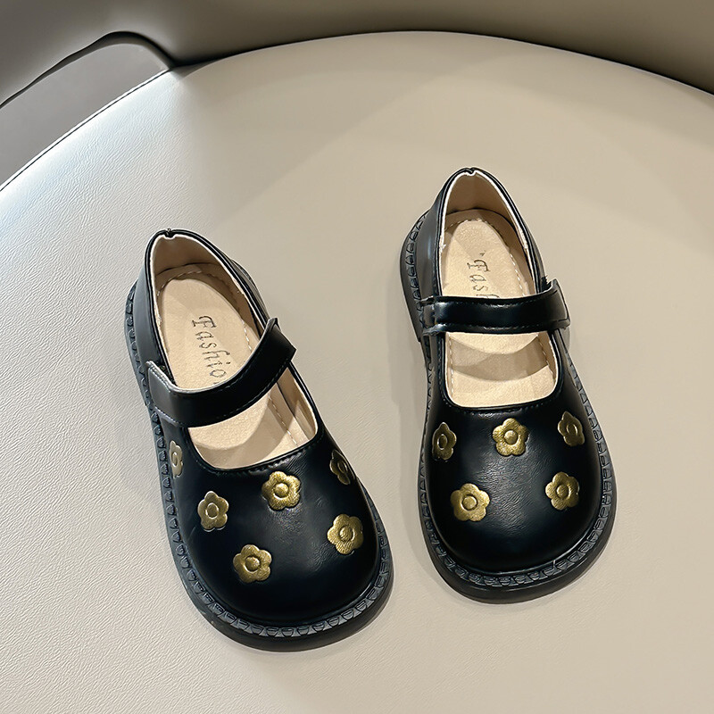 Tüdrukute nahast kingad Tikandid Lilled Printsess Armasad Lapsed Rahvuslikus stiilis Korterid Laste Lame Pehme Kleit Kinga Pehme