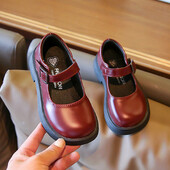 Детски кожени обувки в корейски стил, пролет, есен, универсални детски момичета, каузални единични обувки, модни обувки на принцеса Мери Джейн