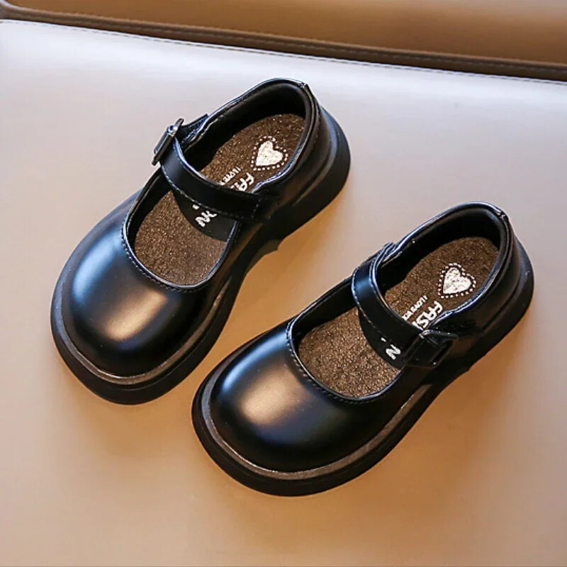 Детски кожени обувки в корейски стил, пролет, есен, универсални детски момичета, каузални единични обувки, модни обувки на принцеса Мери Джейн