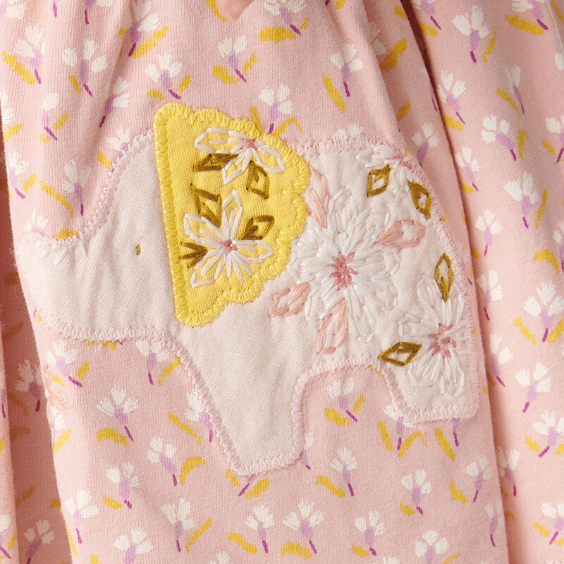 Детска рокля Little maven, бебешки момичета, лято 2024, памучни детски ежедневни дрехи, анимационни слончета, цветя, детски рокли