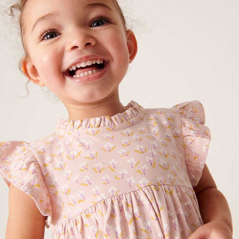 Детска рокля Little maven, бебешки момичета, лято 2024, памучни детски ежедневни дрехи, анимационни слончета, цветя, детски рокли