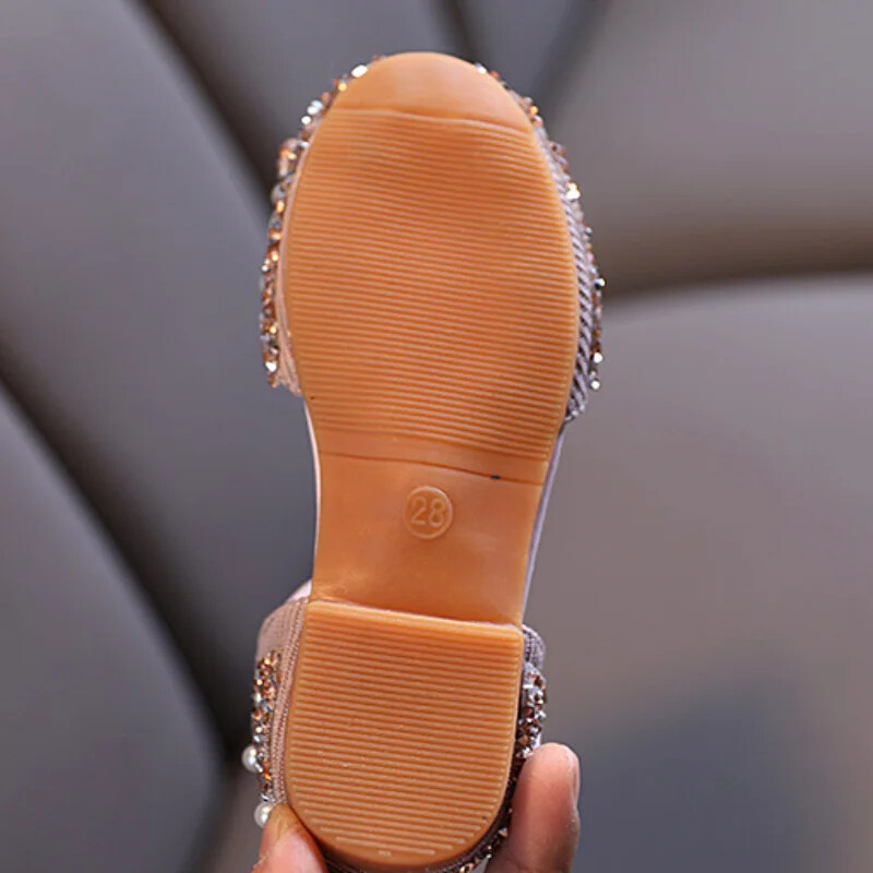 Pantofi de prințesă pentru fete, verde, roz, petrecere, nuntă, sclipici de lux 21-36 copii, pantofi singuri, vară, primăvară, modă, pantofi fete