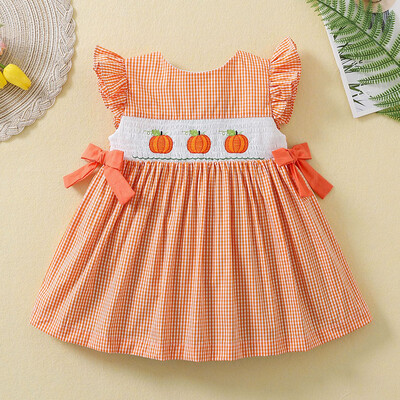 Suviste laste beebitüdrukute lühikeste varrukatega magusat trükiga kleit Pastoraalses stiilis lastele beebitüdrukute printsessi lasteriiete kleit