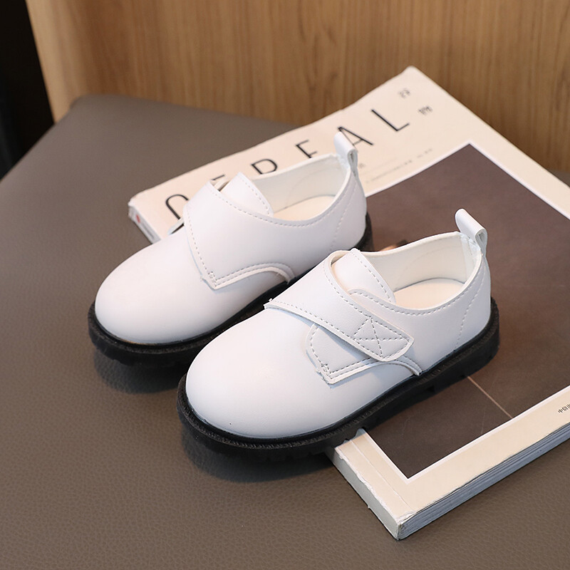 Koolinoorte nahast kingad Must valge vabaaja sügise laste kingad konks-aasaga igapäevased sobivad unisex poiste tüdrukute kingad 21-30