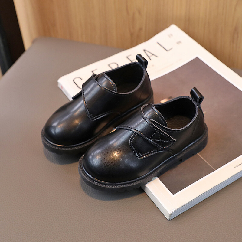 Koolinoorte nahast kingad Must valge vabaaja sügise laste kingad konks-aasaga igapäevased sobivad unisex poiste tüdrukute kingad 21-30