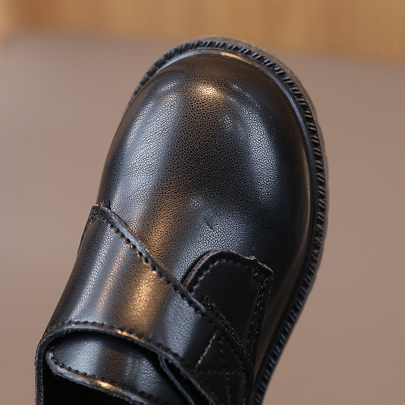 Koolinoorte nahast kingad Must valge vabaaja sügise laste kingad konks-aasaga igapäevased sobivad unisex poiste tüdrukute kingad 21-30