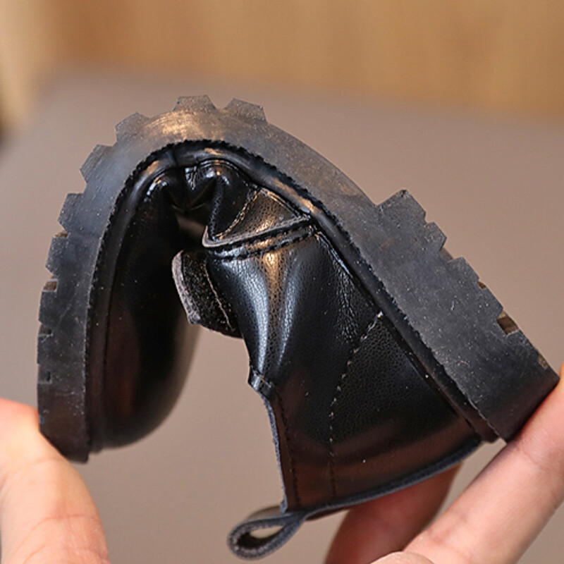 Koolinoorte nahast kingad Must valge vabaaja sügise laste kingad konks-aasaga igapäevased sobivad unisex poiste tüdrukute kingad 21-30