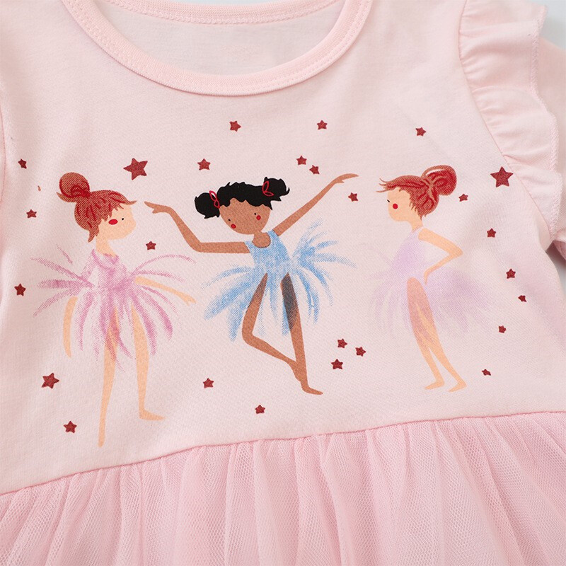 Jumping Meters 2-8T Bajkovite ljetne haljine za djevojčice kratkih rukava Dječji kostim slatke tutu rođendanske haljine