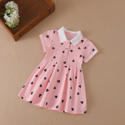 Tüdrukute riided 2024 Uued suvised printsessikleidid Lühikeste varrukatega Lastekleit Beebikleidid Lasterõivad 2–6 a.