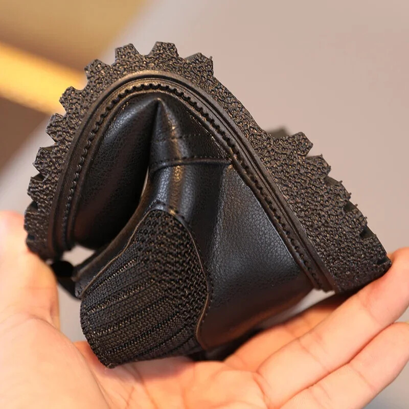 Rudens žiema kūdikių trumpi batai vaikams Super šilti batai berniukams PU odiniai batai vaikams Madingi batai mažiems vaikams Vaikiški sniego batai