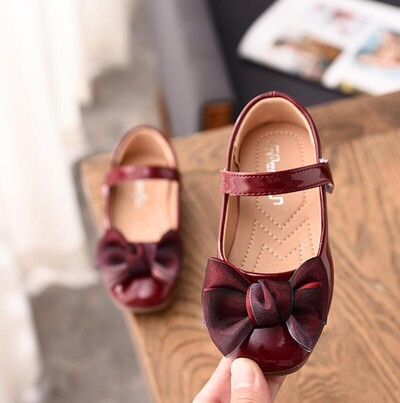 Lastejalatsid Printsessikingad Punased Roosad Mustad Sandaalid Laste Nahast Peokleit Lame kass Tüdrukute Sandaalid Beebidele vabaaja tossud