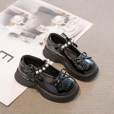 2024. aasta kevadised uued Korea laste tüdrukute vibuprintsessi tüdrukute pärlmutterpeaga kõik sobivad nahast kingad