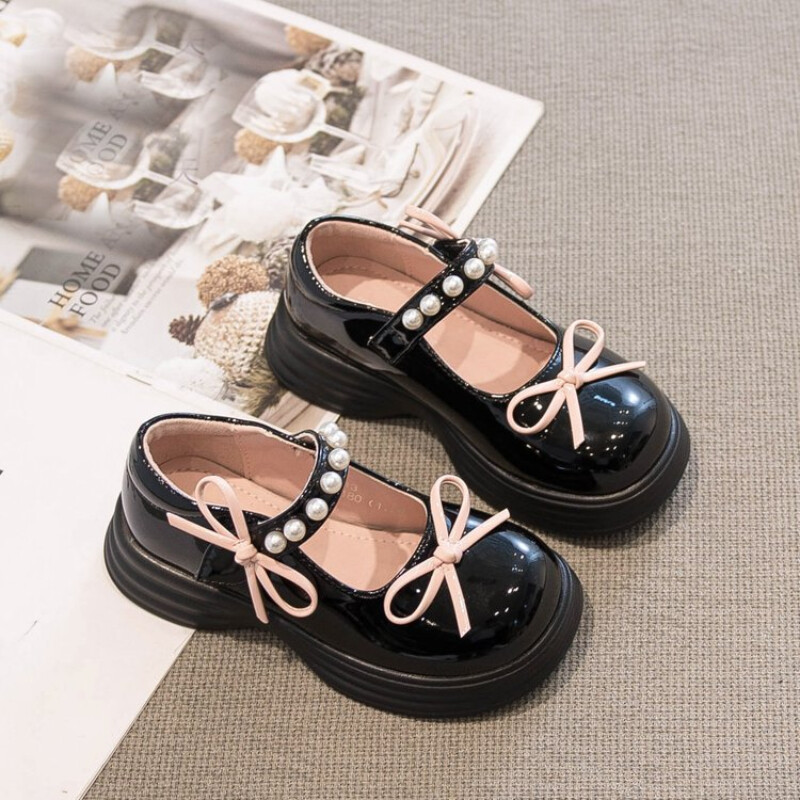 2024. aasta kevadised uued Korea laste tüdrukute vibuprintsessi tüdrukute pärlmutterpeaga kõik sobivad nahast kingad