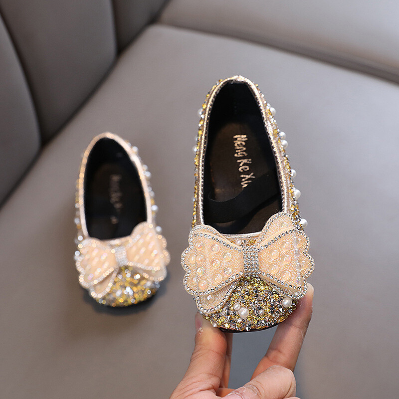 Tüdrukute nahast kingad Mood Liblikad Litrid Pearl Little Girl Kingad Pehmed Mugavad Lamedad Peotantsud Laste Printsessikingad H806