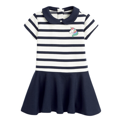 Little Maven 2021 uued suvised beebitüdrukute riided brändikleit väikelaste puuvillased triibulised ükssarviku mustriga kleidid 2–7-aastastele lastele