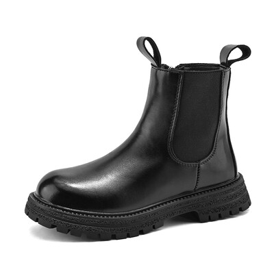 YISHEN Kids Chelsea saapad Lastejalatsid Mood Kõrge otsaga poolsaapad Tüdrukutele Poistele Veekindlad platvormid Lastele Nahast kingad