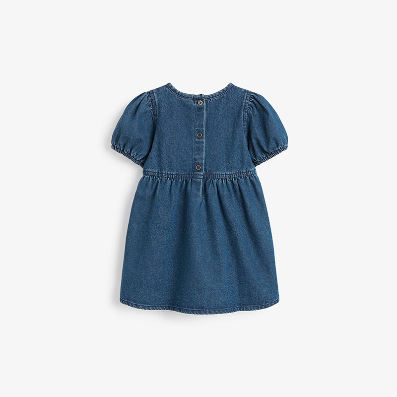 Little maven Παιδικά ρούχα για κορίτσια Τζιν φορέματα μονόχρωμα Παιδικά κοντομάνικα φορέματα με λαιμόκοψη Παιδικό κορίτσι casual φόρεμα τσέπης