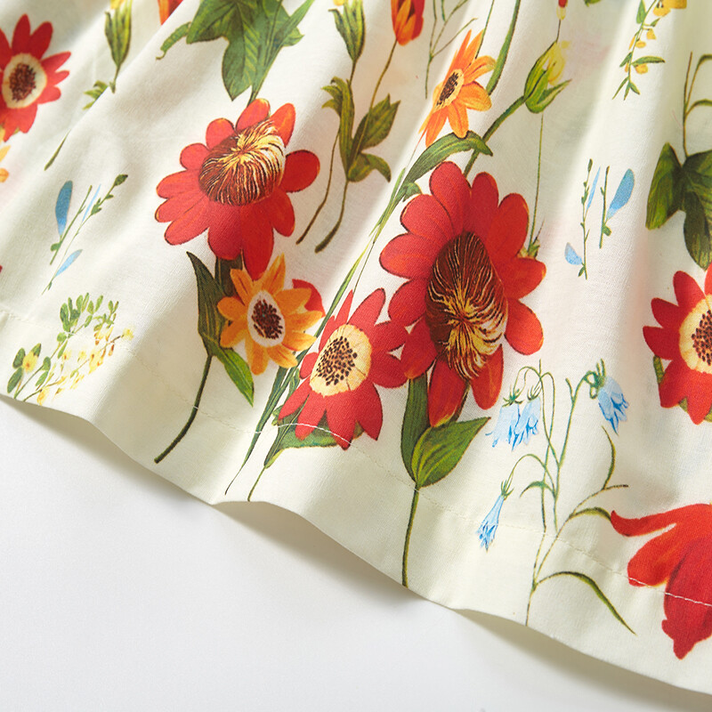 Little Maven 2024 Uued lasteriided suvekleit Tüdrukute riided Multikad Lilled Kleidid Lasteriided Vestidos Puuvillane