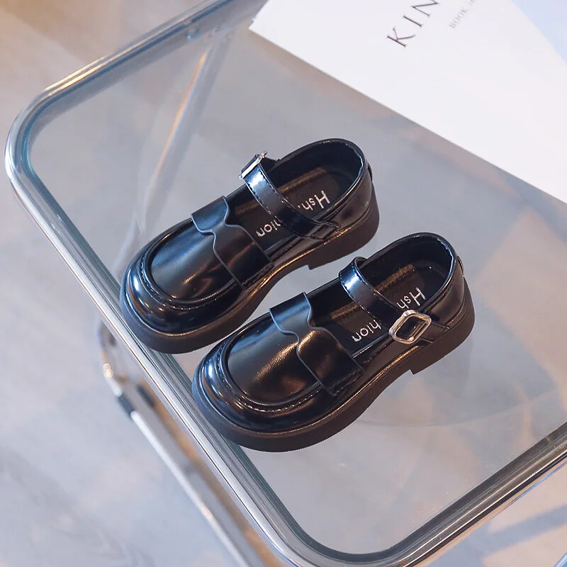 Бебешки обувки от полиуретан за момичета Сватбени партита Ежедневни модни лолита Детски плоски обувки Сладка принцеса Ученически мокасини 23-35 Обувки