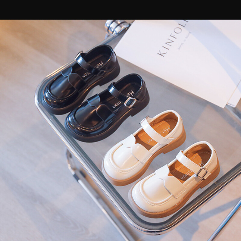 Бебешки обувки от полиуретан за момичета Сватбени партита Ежедневни модни лолита Детски плоски обувки Сладка принцеса Ученически мокасини 23-35 Обувки