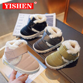 YISHEN laste lumesaapad õues talvel laste kingad tüdrukutele poistele soojad plüüsist konksud ja silmused veekindlad mood puuvillased beebisaapad
