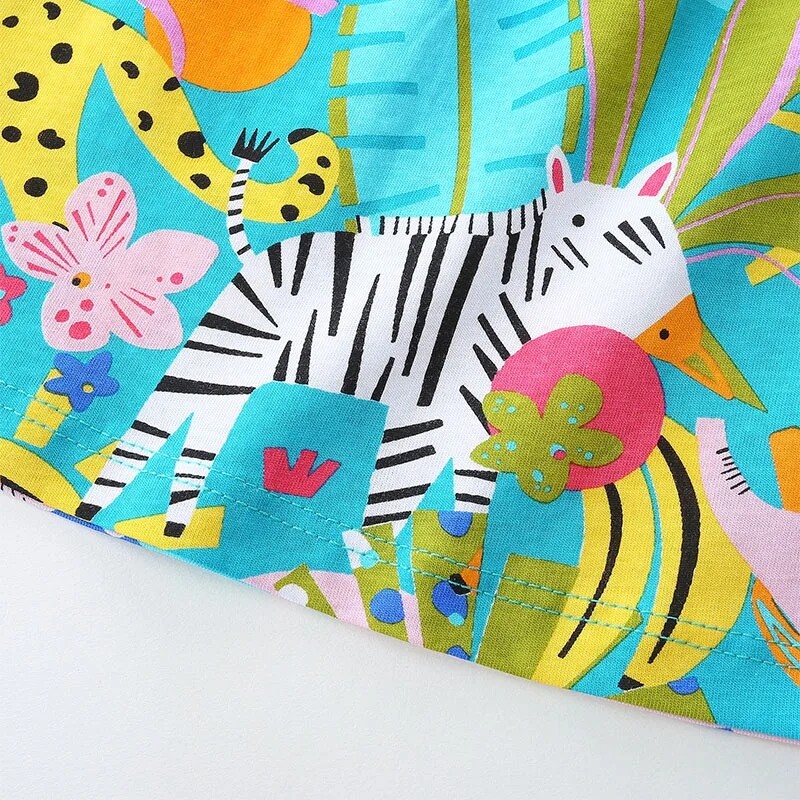 Little Maven 2024 de vară pentru fetițe din bumbac rochie tricotată rochie noutate îmbrăcăminte pentru copii fete din desene animate rochii cu imprimeu