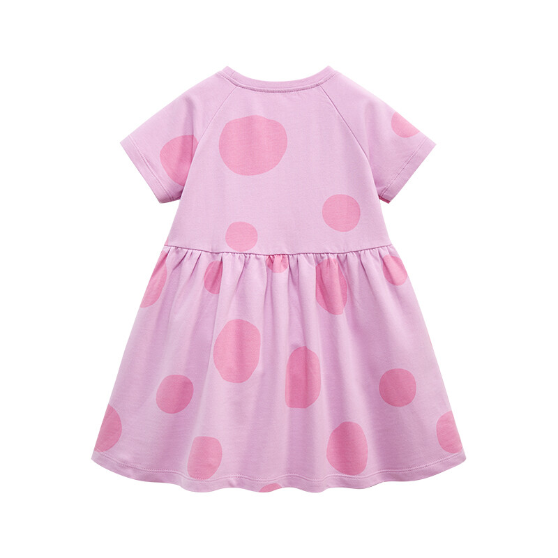 Little maven Uus suvetüdrukutele beebidele laste kleit Puuvillane täpitrükk Lasteriided Seelik Lühikeste varrukatega Tüdrukutele Printsess Kleit Vestidos