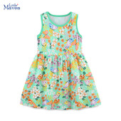 Mazais puisis Vasaras tauriņu apdruka Trikotāžas kokvilnas meiteņu kleitas Jauki bērnu apģērbi Svētku mazuļi Meitenes Princeses sauļošanās kleitas Vestidos