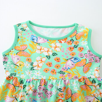 Little maven Summer Butterfly Print Πλεκτά βαμβακερά φορέματα για κορίτσια Χαριτωμένα παιδικά ρούχα γιορτινά Βρεφικά κορίτσια Princess Sundress Vestidos