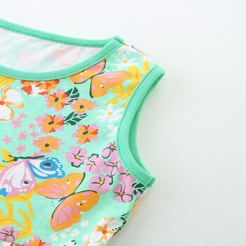 Little maven Summer Butterfly Print Πλεκτά βαμβακερά φορέματα για κορίτσια Χαριτωμένα παιδικά ρούχα γιορτινά Βρεφικά κορίτσια Princess Sundress Vestidos