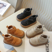 Dječaci Čizme za snijeg Dječje visoke ravne tenisice za djevojčice Ležerne zimske baršunaste pamučne cipele za hodanje, ležerne kombinacije, dijete