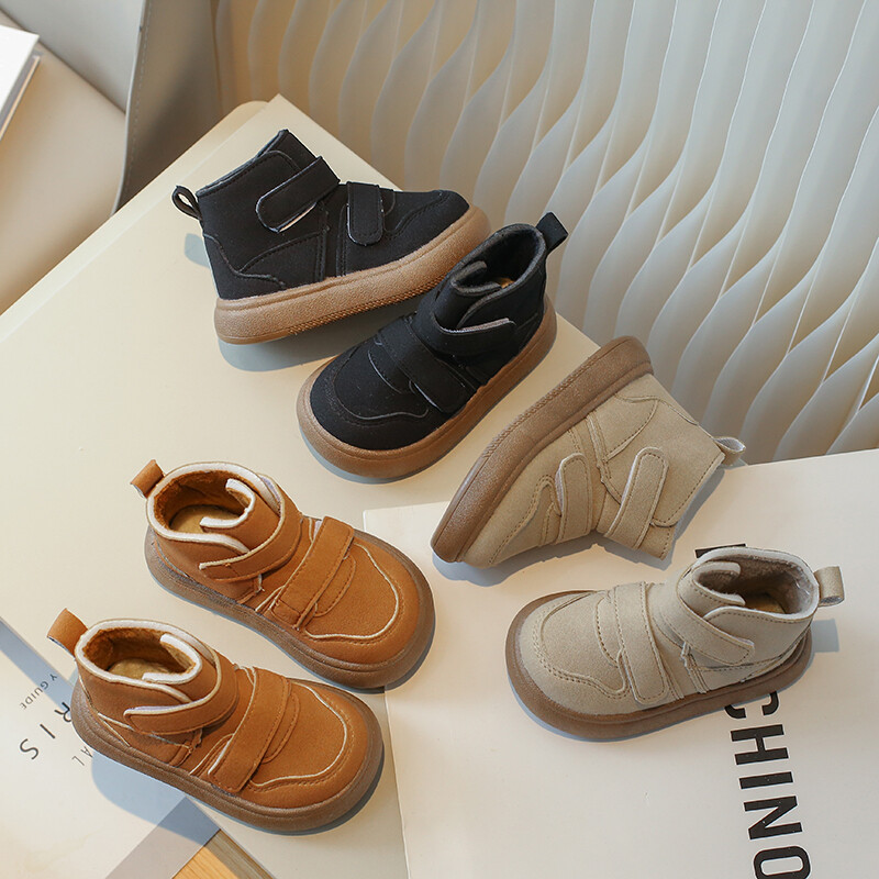 Dječaci Čizme za snijeg Dječje visoke ravne tenisice za djevojčice Ležerne zimske baršunaste pamučne cipele za hodanje, ležerne kombinacije, dijete